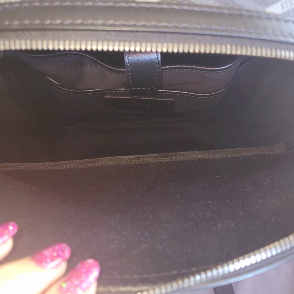 EUC Versace Coated Canvas Calfskin La Greca Signature Backpack Black and Grey - Picture 13 of 16